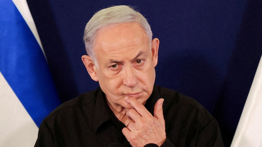 Israeli Prime Minister Benjamin Netanyahu speaks during a press conference. 