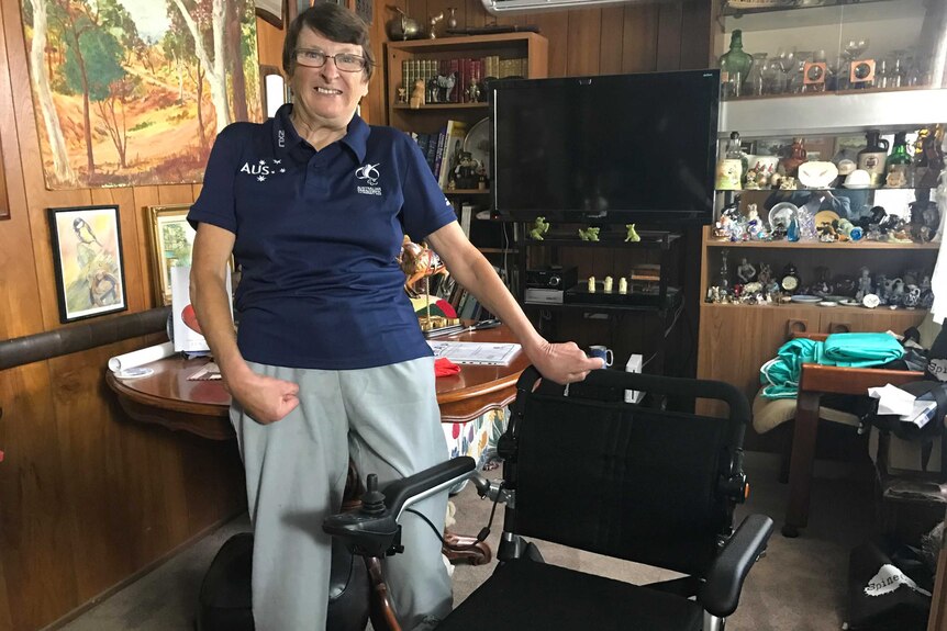 Jan Pike with her new wheelchair
