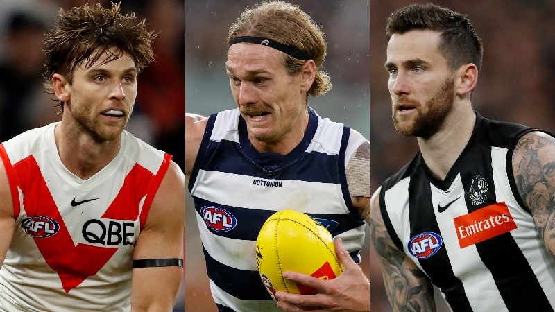 A composite image of Dane Rampe, Tom Stewart and Jeremy Howe.