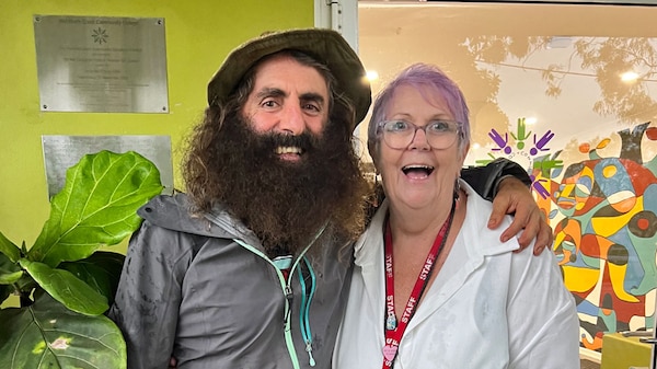 Costa and Sue at the Mid-north Coast Community School.