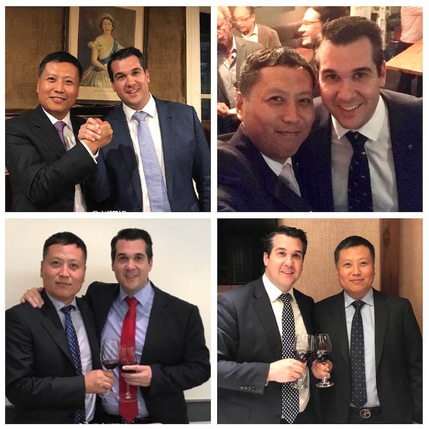Haha Liu and Michael Sukkar pictured at various events and Liberal Party fundraisers between 2016 and 2018.