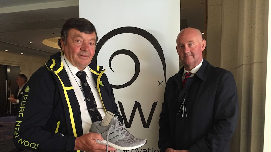 AWI's chairman Wal Merriman (left) and CEO Stuart McCullough (right)