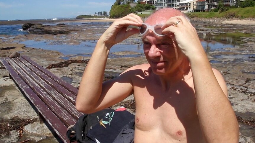 Swimmer Simon Duffin gets ready to take on another ocean pool
