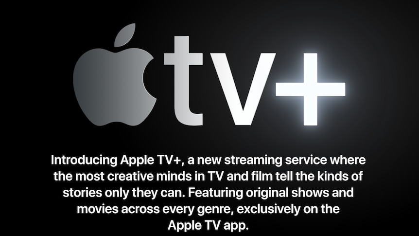 Screenshot of Apple's website, with the logo of its new streaming service.