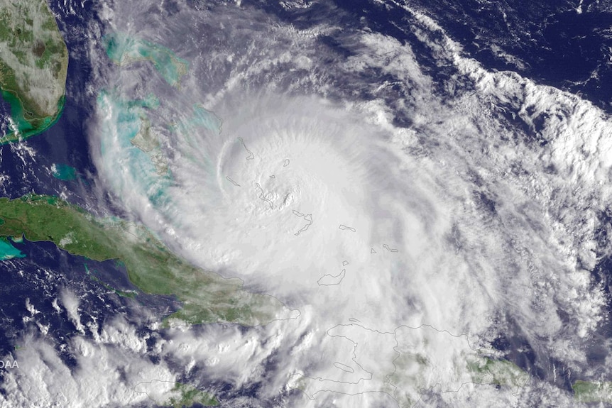 Hurricane Joaquin over Bahamas