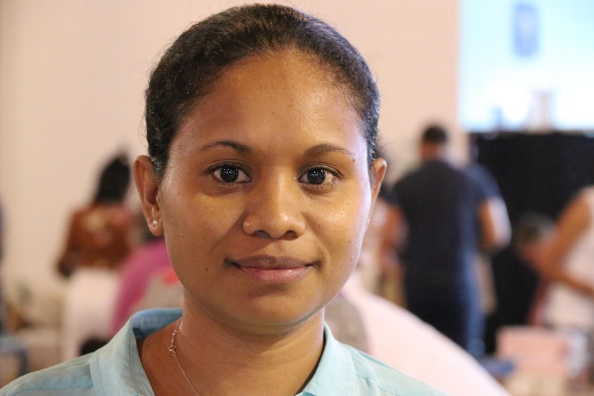 Photo of woman Merita Monteiro who is studying public health in Darwin, April 2021.