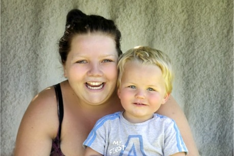 Teen mum Hannah and her son Jacob