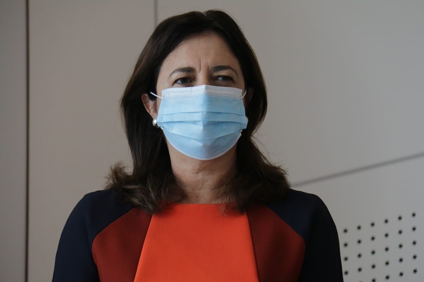 Queensland Premier Annastacia Palaszczuk wearing a mask.