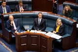 Paul Papalia sitting in parliament alongside some of his ministerial colleagues.