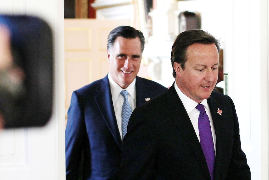 David Cameron arrives for a meeting with United States Republican Presidential Nominee Mitt Romney at 10 Downing Street.