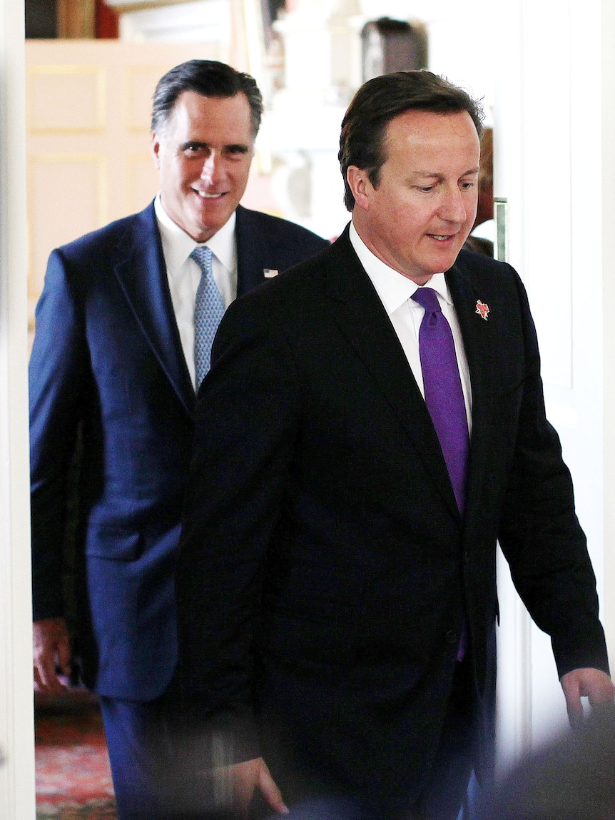 Mr Romney downplayed the significance of his comments at a meeting with David Cameron.