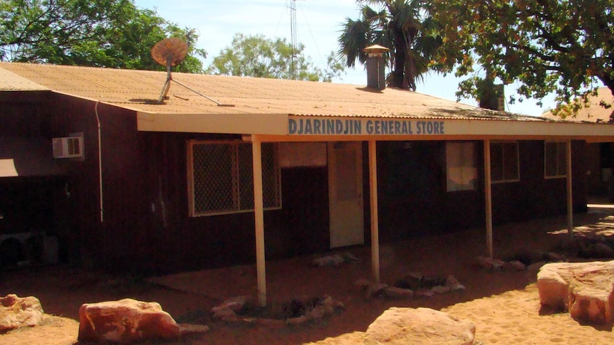 The shelves are almost bare at the Djarindjin store after floods cut road access.