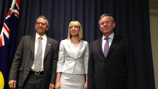 Nationals leader Terry Redman, his deputy Mia Davies and the Premier Colin Barnett