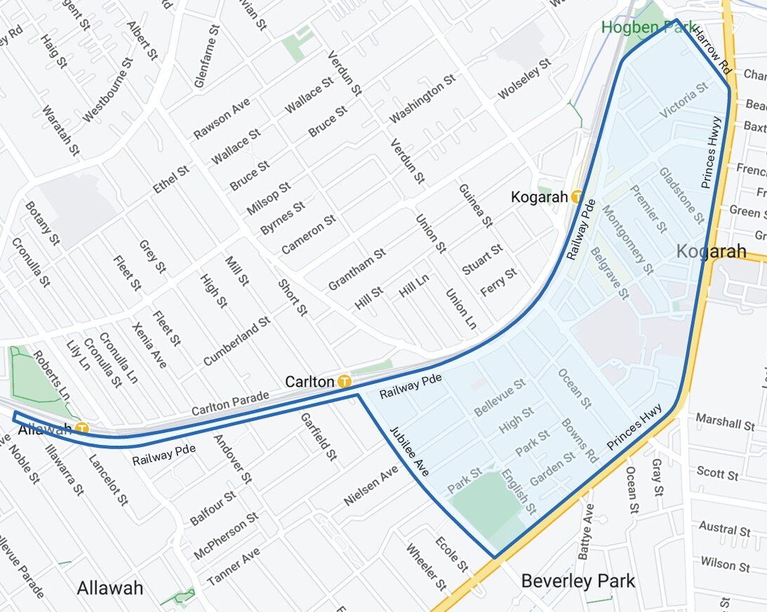 a map of an urban area