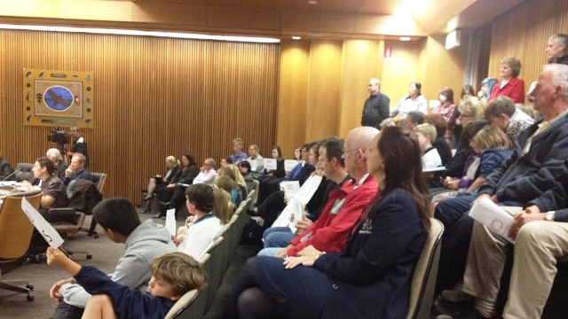 A packed public gallery at Lake Macquarie City Council last night.