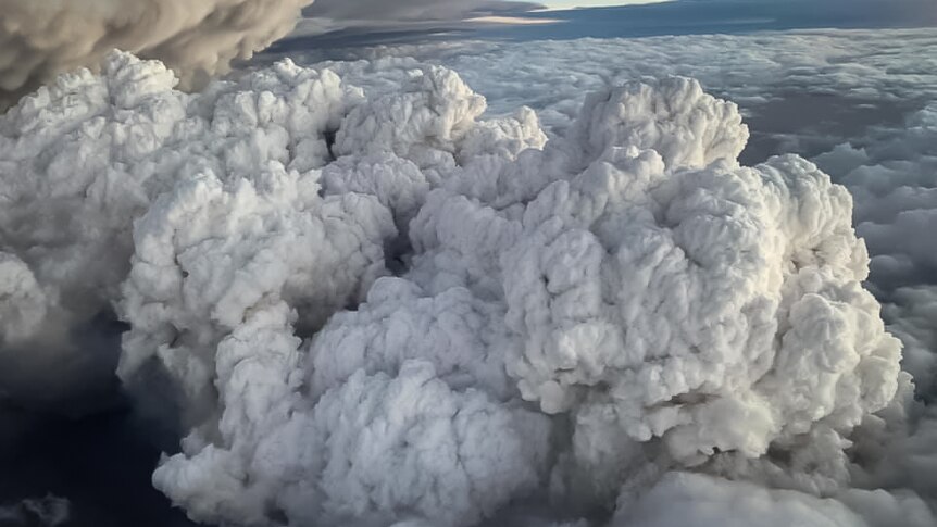 A massive, thick and smoky cloud from above.