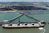 A ship being loaded with coal at the RG Tanner Coal Terminal in Gladstone in central Qld in January 2012