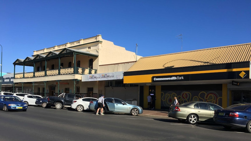 Looking at the main street of Bourke in norht west New South Wales.