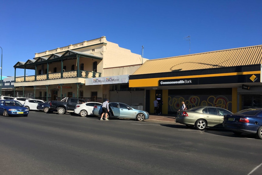 Looking at the main street of Bourke in norht west New South Wales.