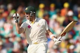 Steve Smith celebrates his century in the fifth Test at the SCG