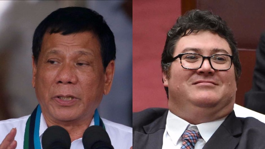 Composite of Rodrigo Duterte and George Christensen