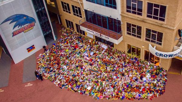 Memorial for Phil Walsh outside Crows' headquarters