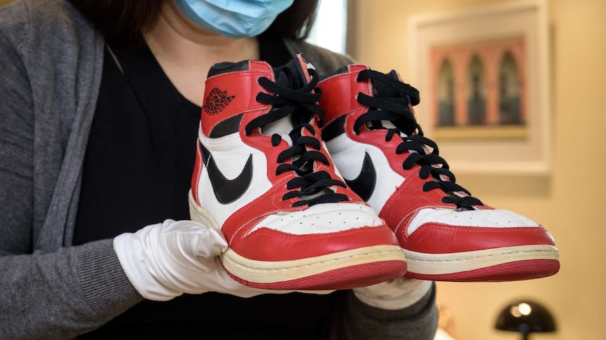 Michael rookie Nike Air Jordan 1 sneakers for almost $200,000 at auction ABC News