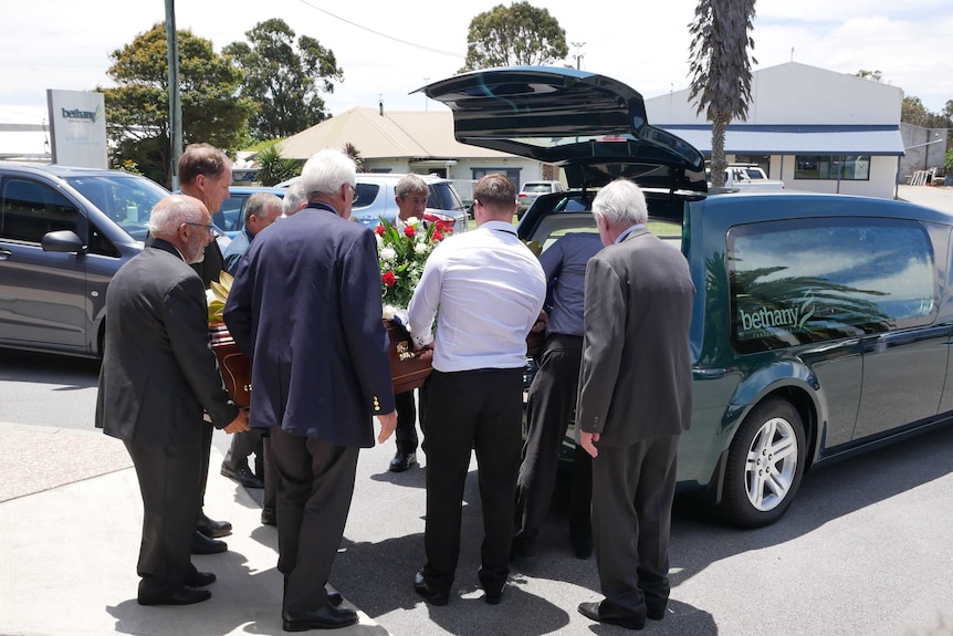 WW2 veteran Murray Maxton is farewelled at a funeral service in Albany