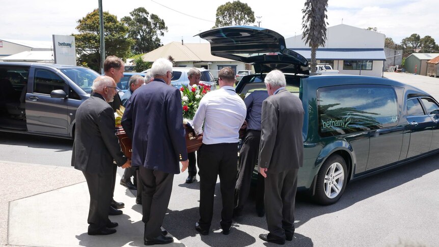 WW2 veteran Murray Maxton is farewelled at a funeral service in Albany