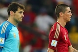 Casillas, Torres and Iniesta trudge off the pitch