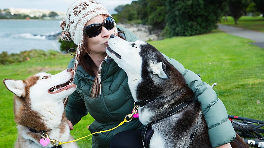 Leanne loves her huskies