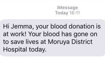 Blood donation text