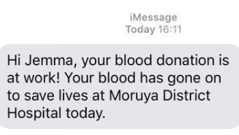 Blood donation text