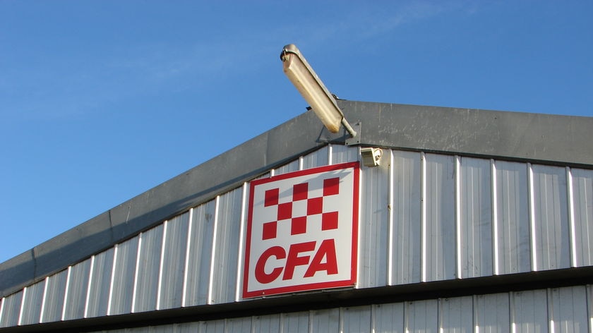 A shed with the CFA logo on it.