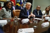 Omarosa Manigault, Donald Trump,  Ben Carson, and Lynne Patton at the White House.
