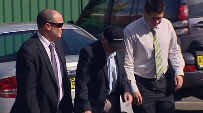 Finian Egan arrives at Ryde Police Station