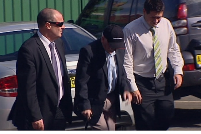 Finian Egan arrives at Ryde Police Station