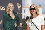 A composite image of US comedian Samantha Bee and Ivanka Trump.
