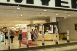 Shoppers leaving Myer Perth