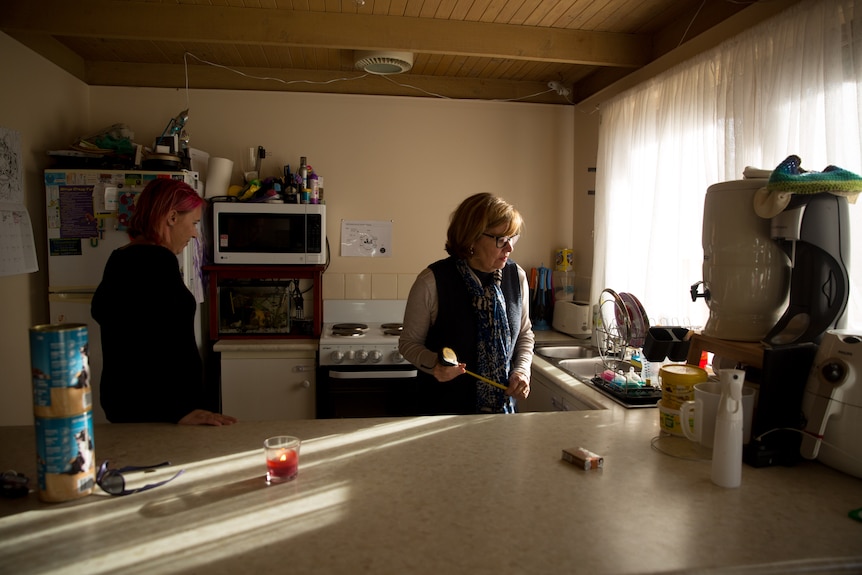 Amber and Bev in the kitchen.