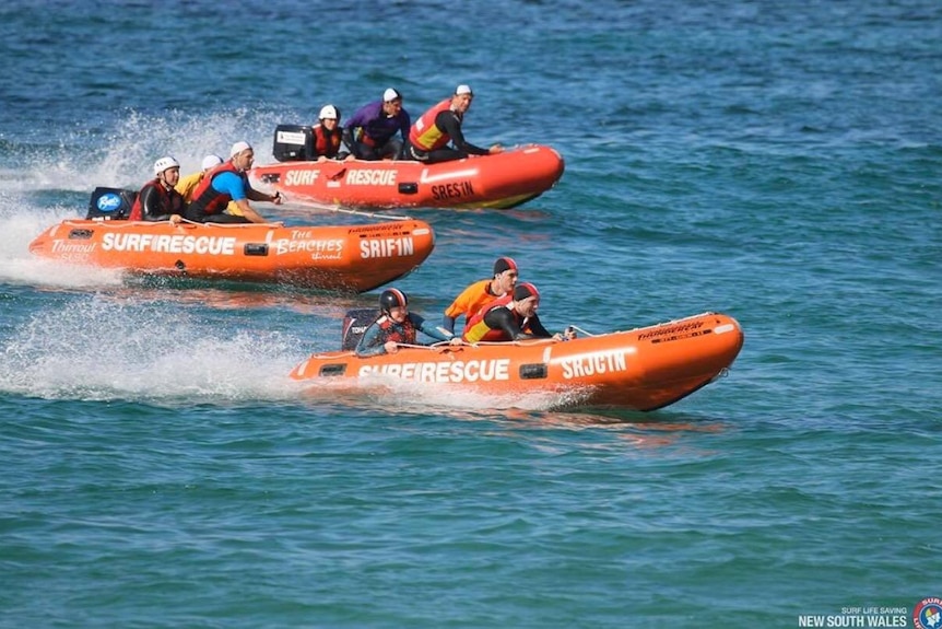 Surf rescue boats on the water