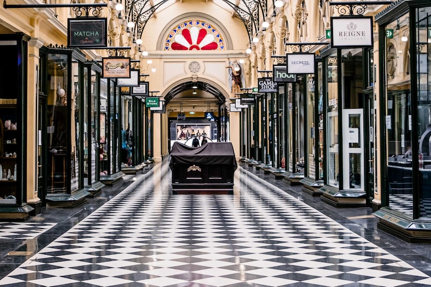 The Block Arcade in Melbourne with no people inside.