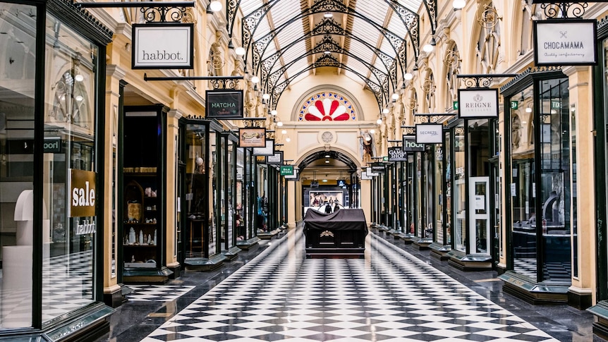 The Block Arcade in Melbourne with no people inside.