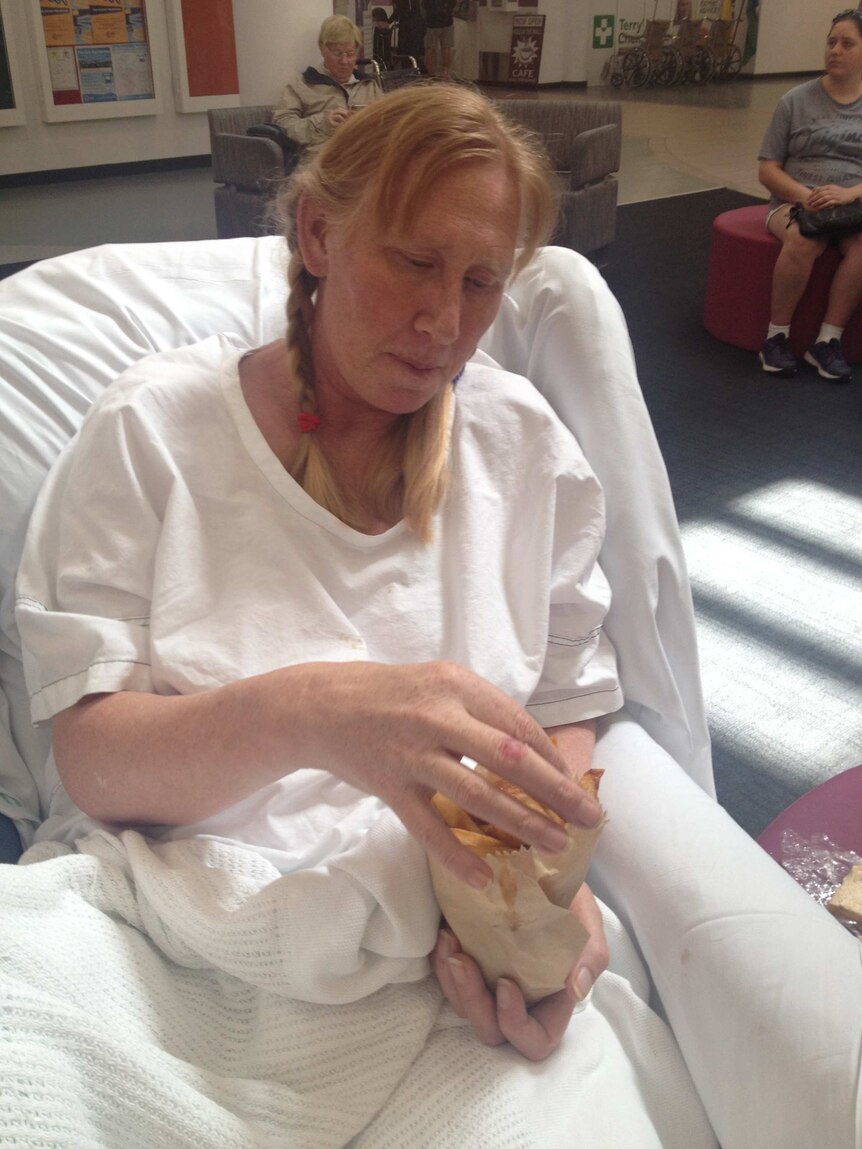 Jane in hospital after her stroke