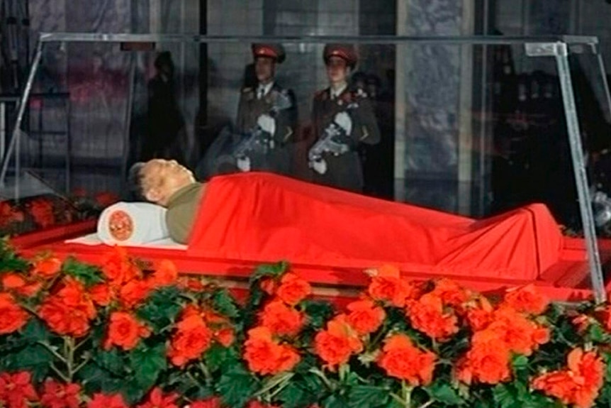 Kim Jong-il's body is lying in state in Pyongyang.