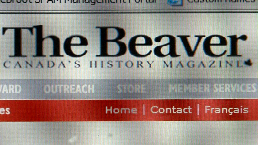 Masthead on the website of the Canadian magazine, The Beaver