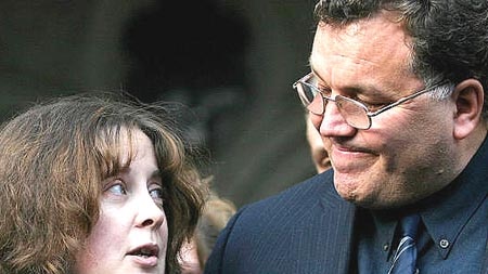 Angela Cannings and her husband Terry outside the High Court in London.