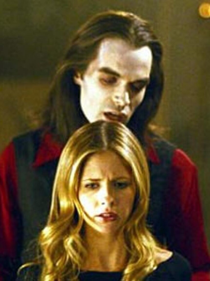 Sarah Michelle Gellar and Rudolf Martin star in a scene from Buffy The Vampire Slayer