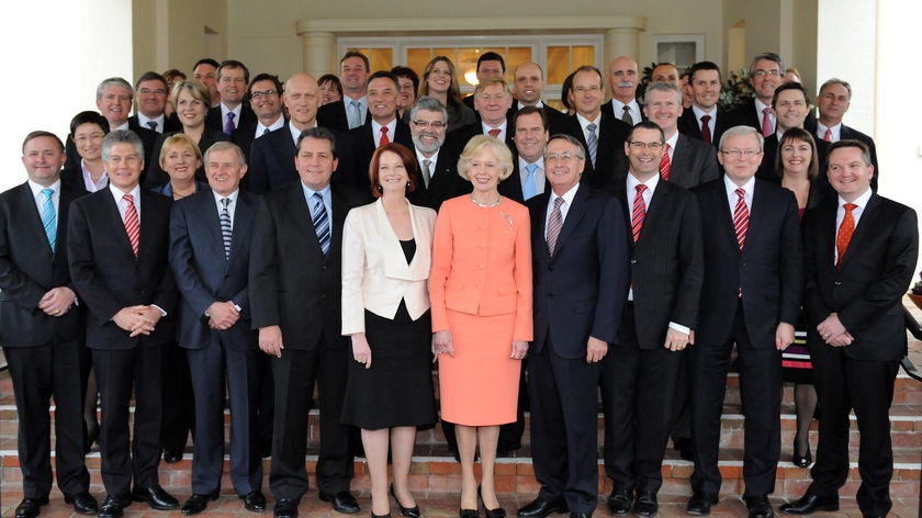 Labor ministry with Governor-General Quentin Bryce (AFP: Torsten Blackwood, file photo)