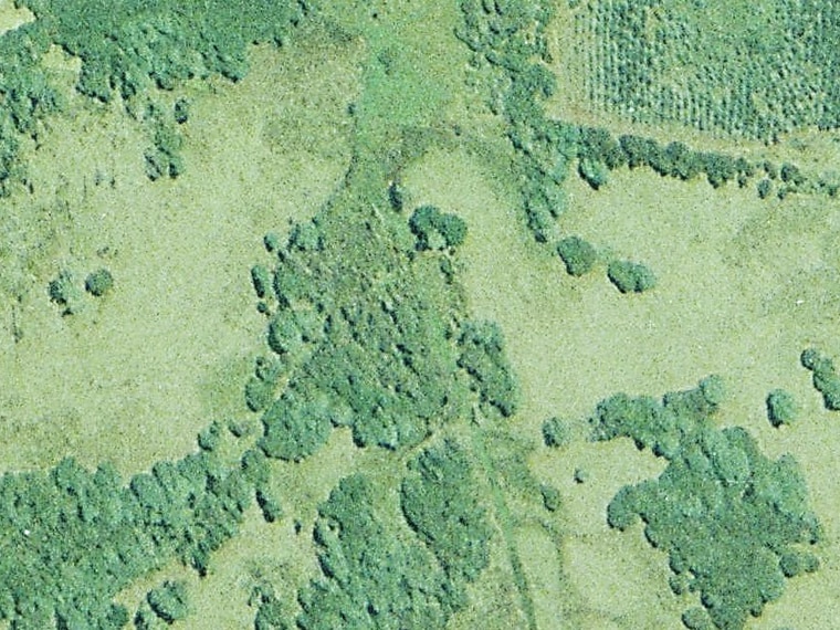 Aerial view of the Bonney property, Tasmania, as of March 2003.